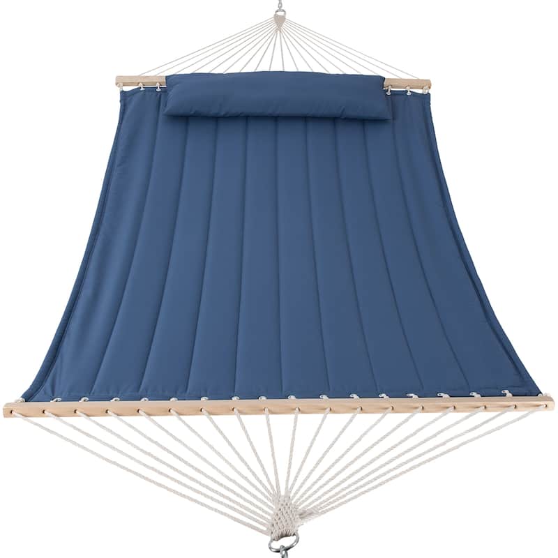 Outdoor Portable 2 Person Hammock with Spreader Bar - 78.7*55.1 - Blue