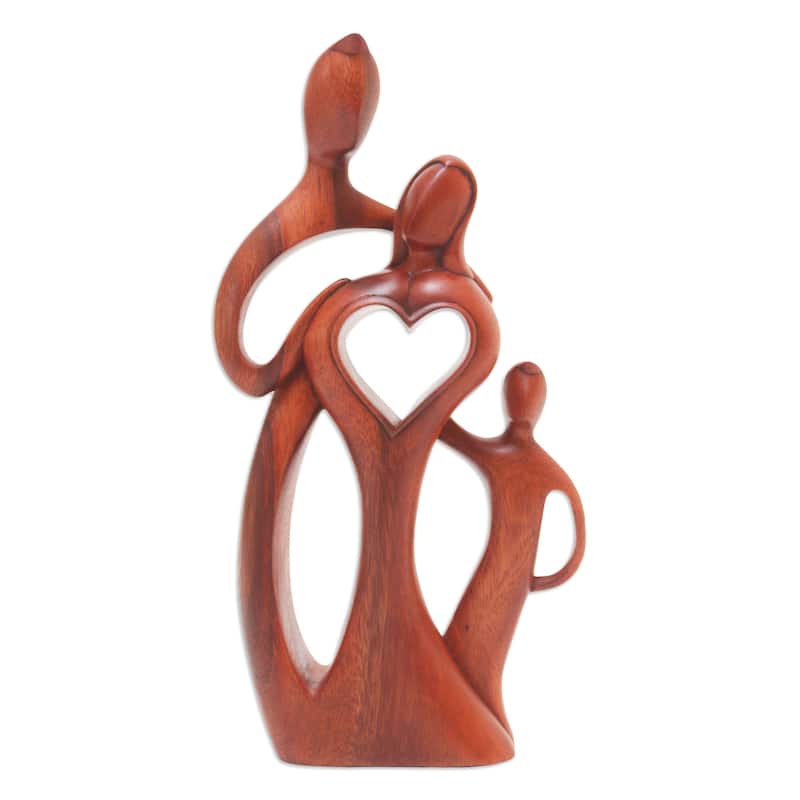 Novica Handmade Beloved Family Wood Sculpture