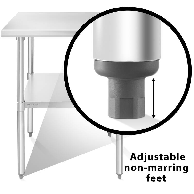 24 x 24in NSF Commercial Stainless Steel Prep and Work Table w Wheels - 24" x 24"