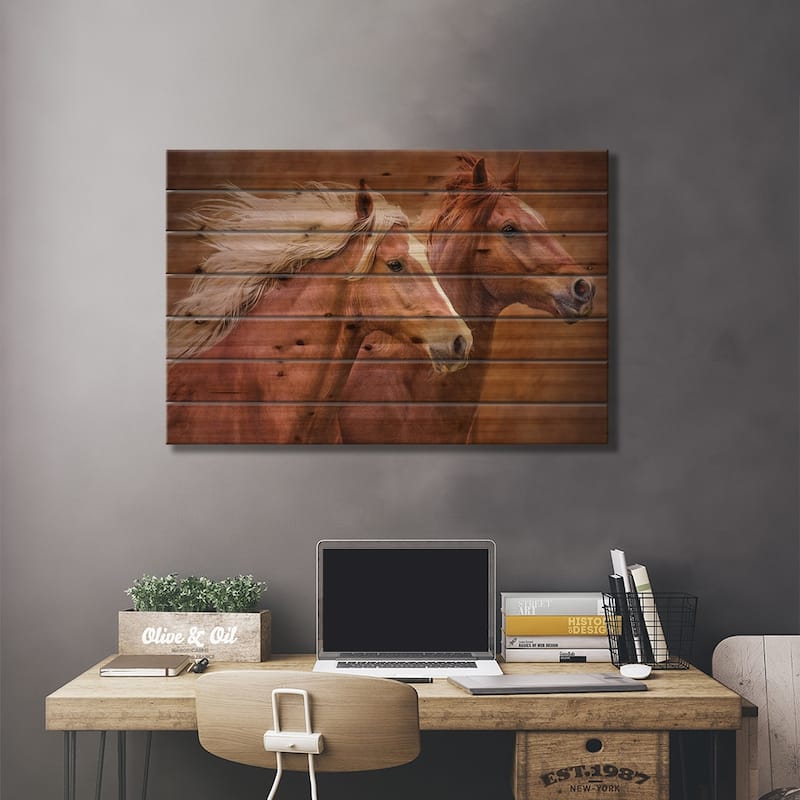 Purebred I Print On Wood by Ozana Sturgeon - Multi-Color