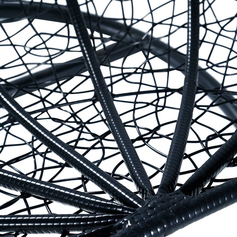 2-Person Outdoor Hanging Egg Chair with Teardrop Frame, Weather-Resistant Cotton Cushioned Seat for Patio and Indoor Use