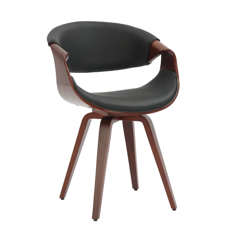 Porthos Home Drew Faux Leather Mid Century Dining Chair with Wooden Legs