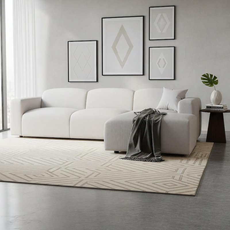 Whisper Upholstered Conversation Set with Modular Chairs, Attachable Arms and Ottoman Living Room Sectional Set