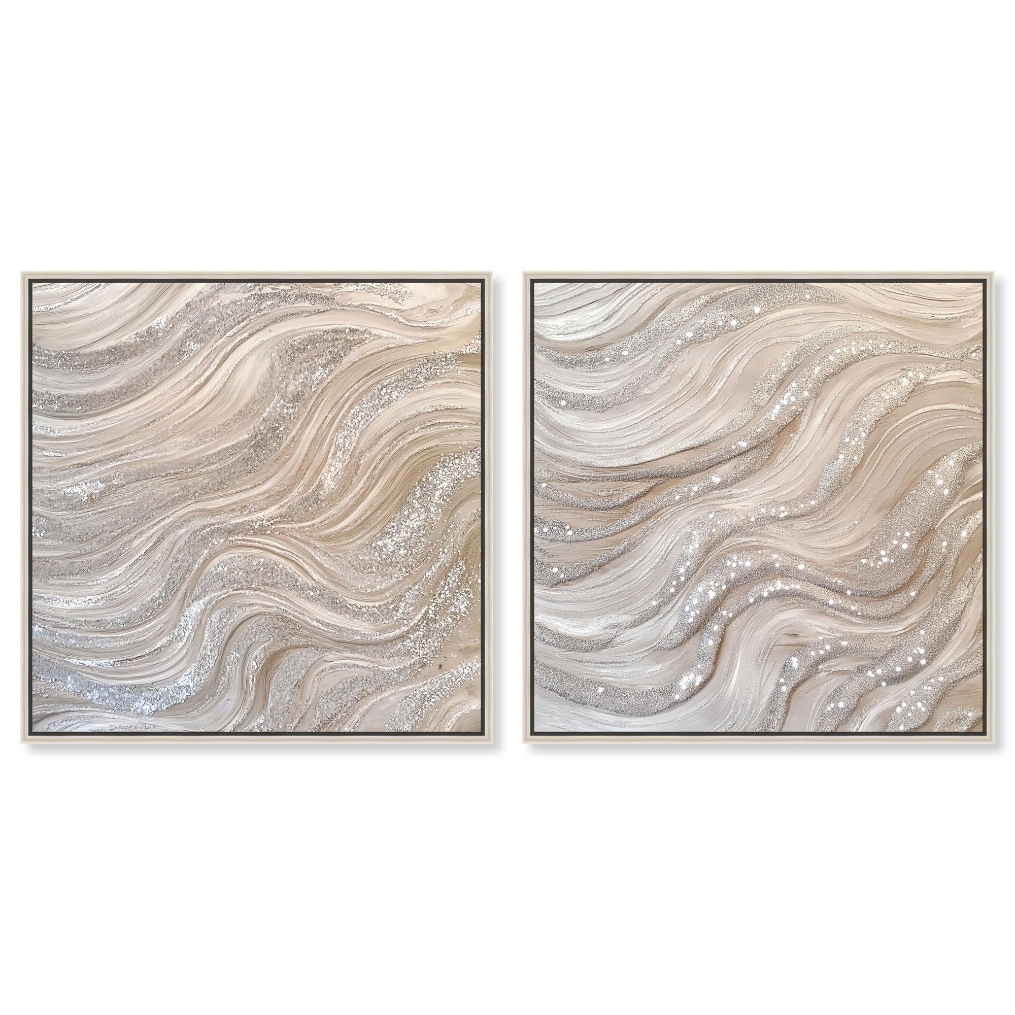 Silver Waves Set Canvas Set of 2 by Art Remedy