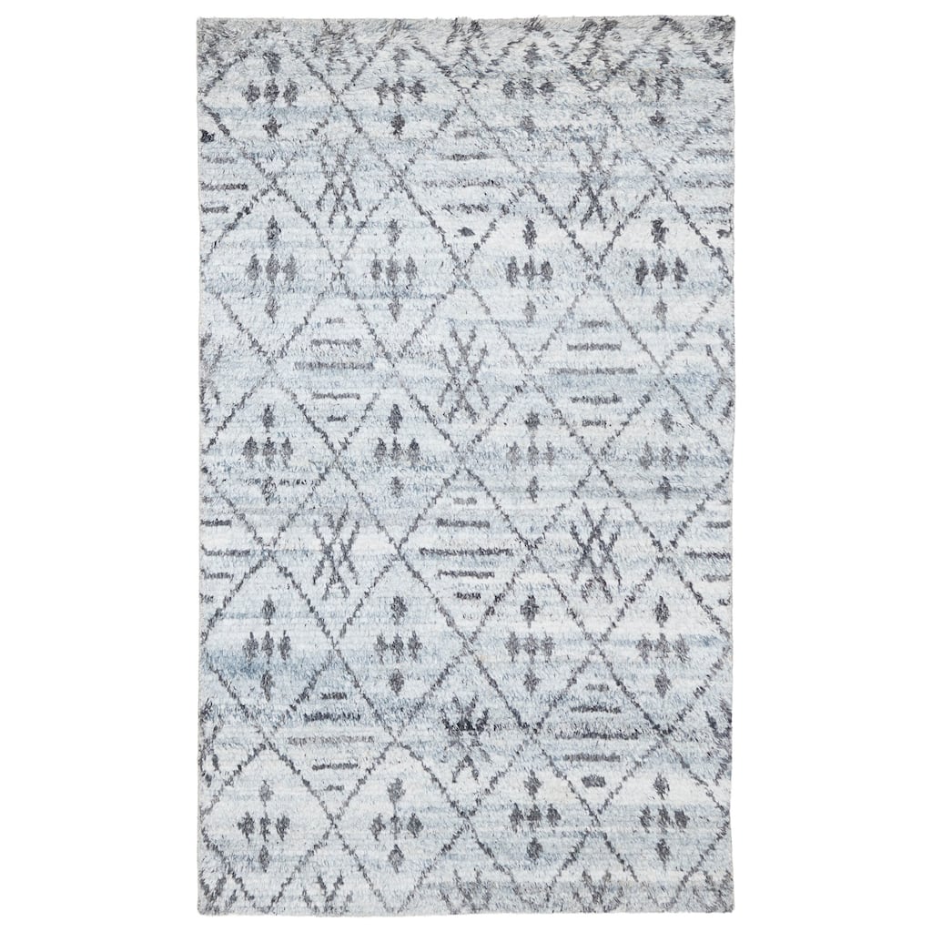 ECARPETGALLERY Hand-knotted Tangier Light Grey Wool Rug - 4'11 x 8'2