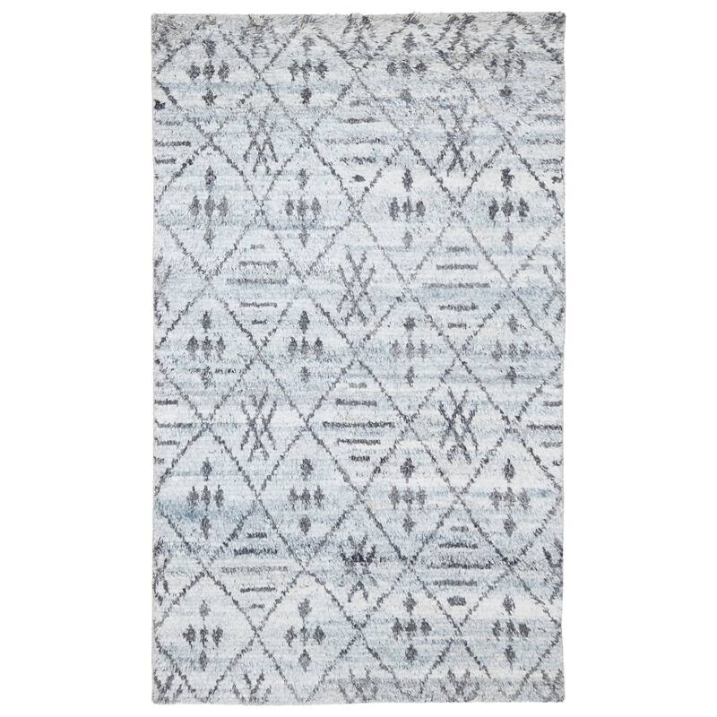 ECARPETGALLERY Hand-knotted Tangier Light Grey Wool Rug - 4'11 x 8'2