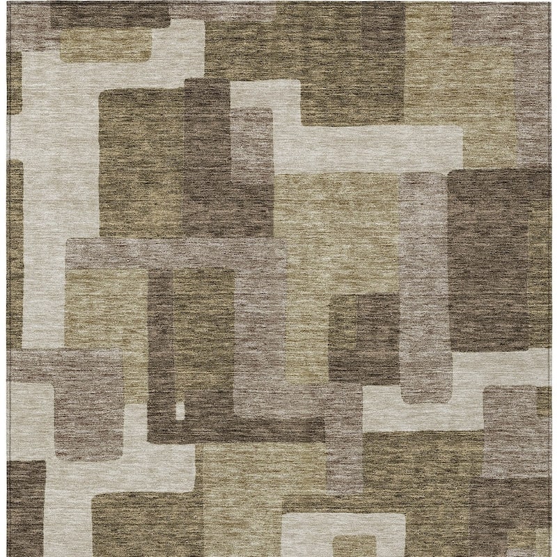 HomeRoots Abstract Transitional Rectangle Outdoor Rug