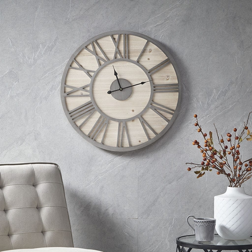 23.6 in Natural with Roman Numeral Wall Clock - 23.6 in