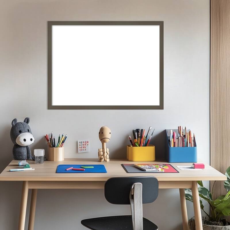 Amanti Art Svelte Clay Grey Framed Dry Erase Magnetic Board