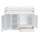 preview thumbnail 5 of 18, White Twin size Solid Wood Loft Bed with Drawer, Two Wardrobes and Mirror for Bedroom