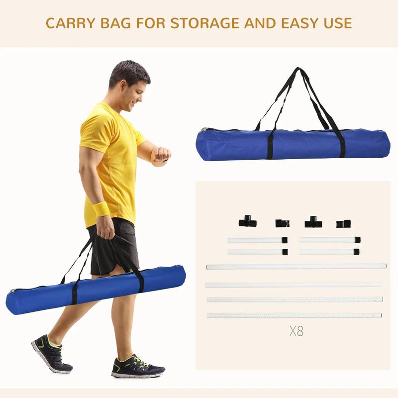 8-PCS Dog Agility Set with Adjustable Height Jump Bars, Carry Bag