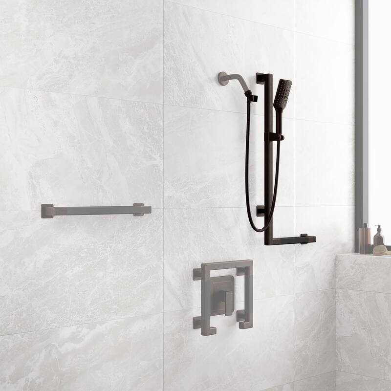 Seville Slide Bar ADA Compliant 500 lb Weight Capacity Slide Bar with Multi-function Handshower Left Oil Rubbed Bronze