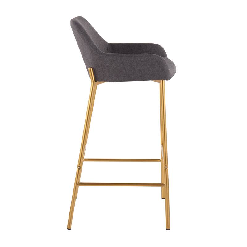 Silver Orchid Galotti Gold Fixed-Height Upholstered Bar Stool - Set of 2
