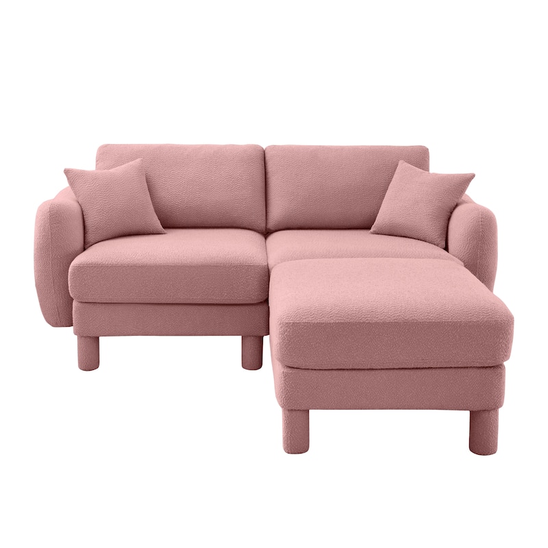 Loveseat Sofa, 78" 2-Seater Upholstered Couch Modern Sectional Couches with Shell-shaped Armrests for Living Room