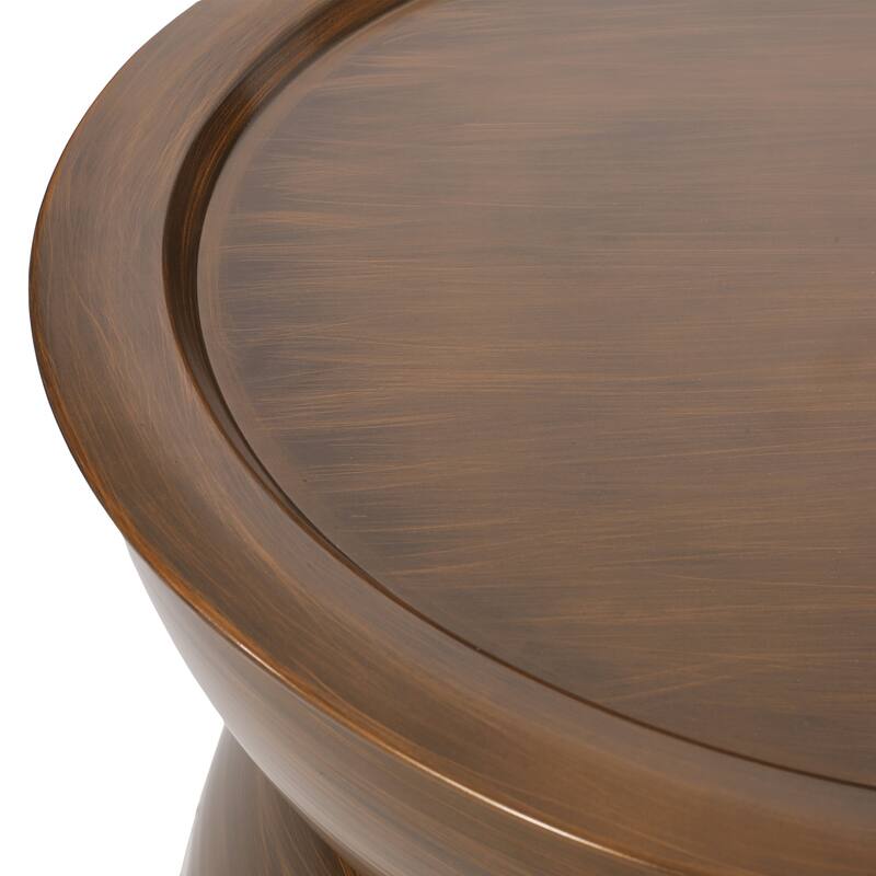 Roomfitters Round Metal Coffee Table, Modern Center Cocktail Table for Living Room, Indoor Outdoor Furniture