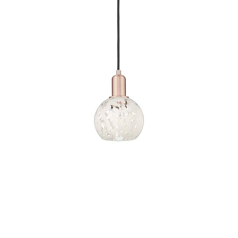 Innovations Lighting 716-1P-9-6 White Mouchette Pendant White - Antique Copper / White Mouchette