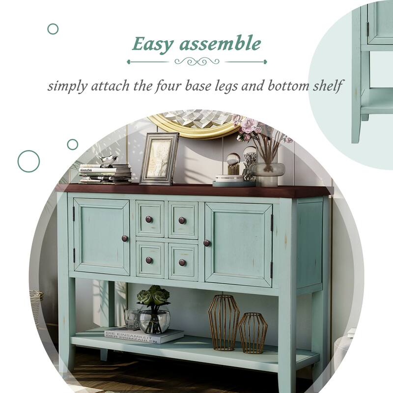 Buffet Table, Sideboard Table with Bottom Shelf, Console Table Dining Room Server, Buffet Cabinet Entry Sofa Table