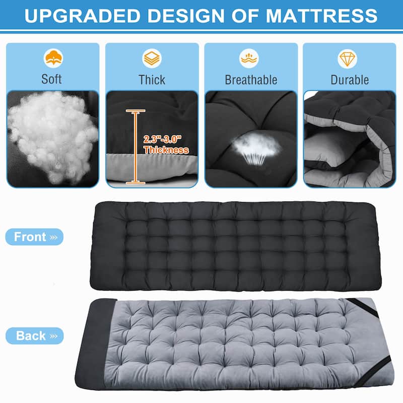 DoCred Folding Camping Cot W/Mat for Adults, Travel Bed with Carry Bag