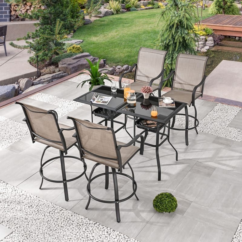 Patio Festival 4-Person Outdoor Bar Height Bistro Dining Set