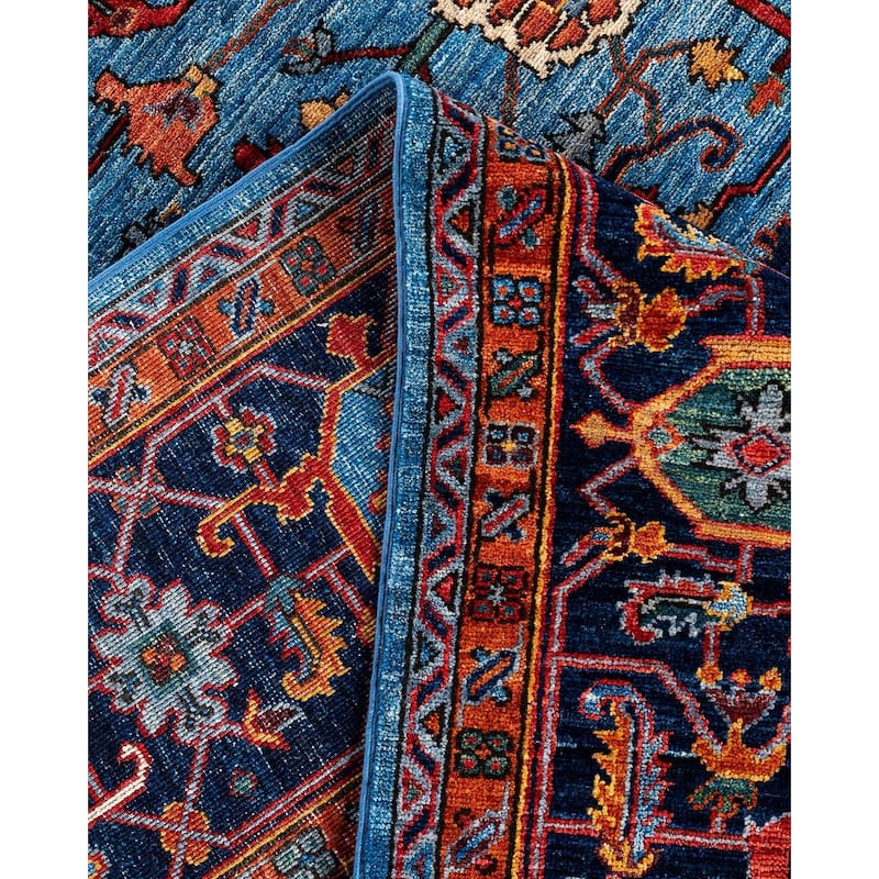 Serapi One-of-a-Kind Hand-Knotted Area Rug - Light Blue, 8' 2" x 9' 8" - 8' 2" x 9' 8"
