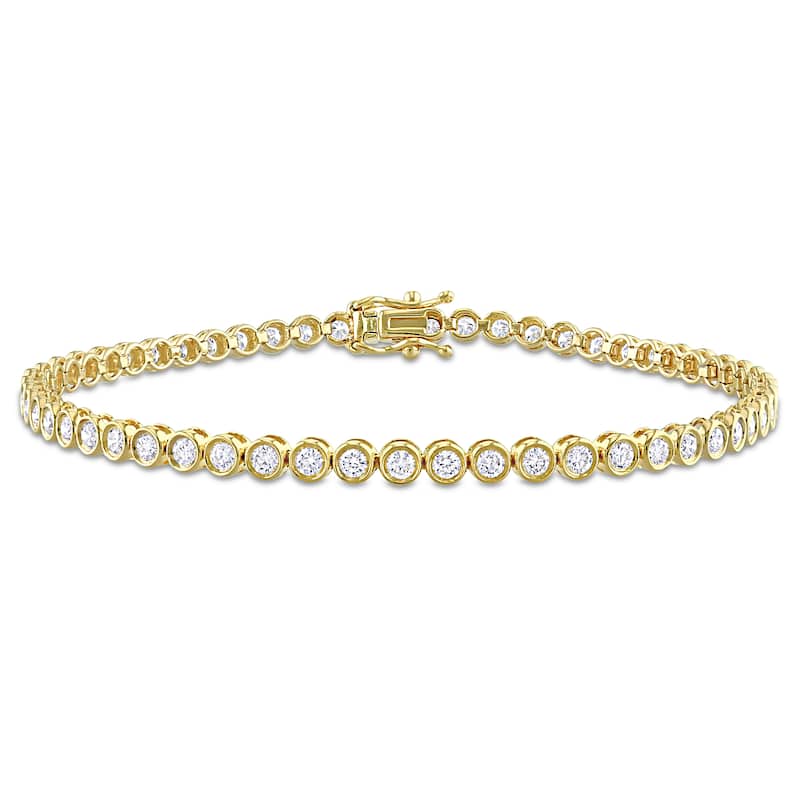 Miadora 14k Yellow Gold Diamond Tennis Bracelet 2 to 8 7/8ct TDW