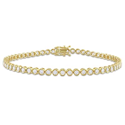 Miadora 14k Yellow Gold Diamond Tennis Bracelet 2 to 8 7/8ct TDW