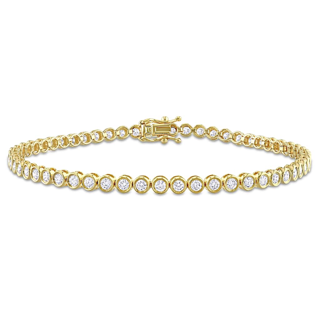 Miadora 14k Yellow Gold Diamond Tennis Bracelet 2 to 8 7/8ct TDW