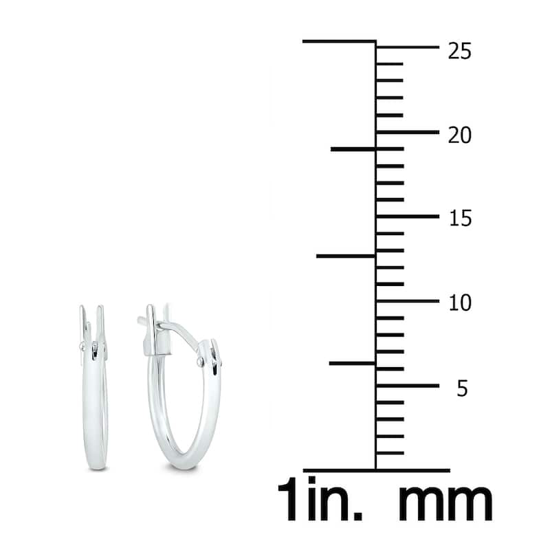 Marquee Jewels 14K White Gold 10MM Hoop Earrings (1.5MM Gage)