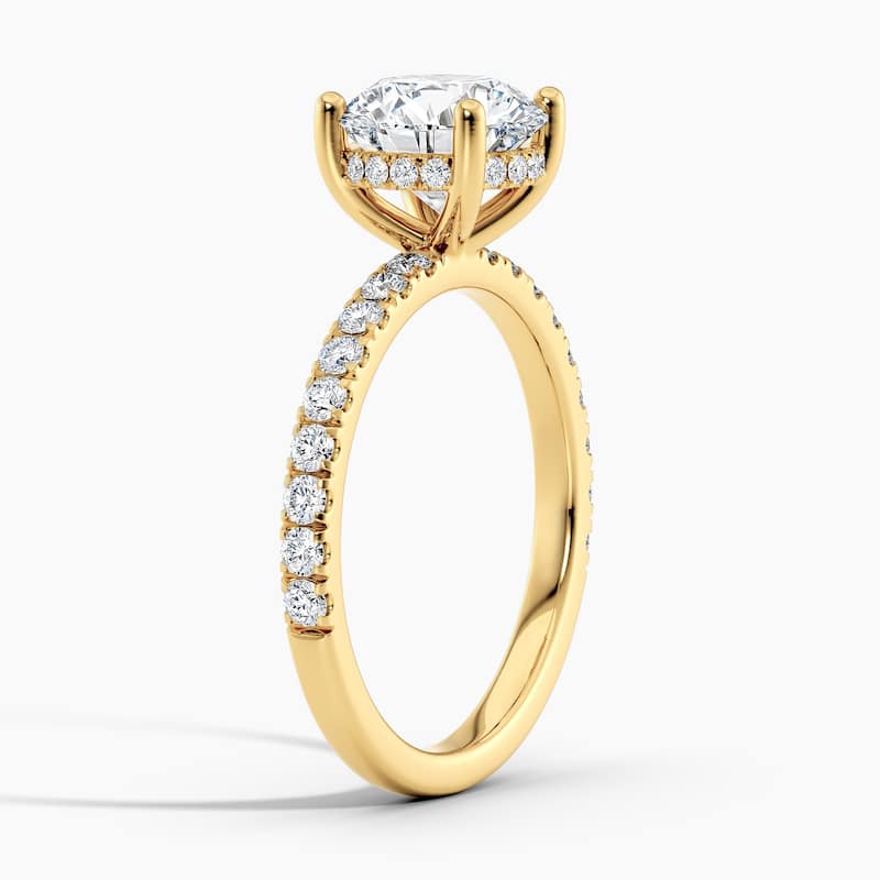 Auriya 14k Gold 0.75ctw Round Hidden-Halo Lab Grown Diamond Engagement Ring