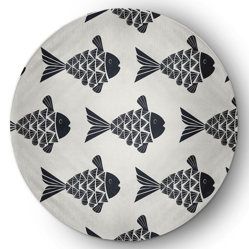 Fish Tales Nautical Chenille Rug