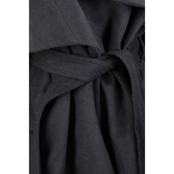 plus size black wrap coat