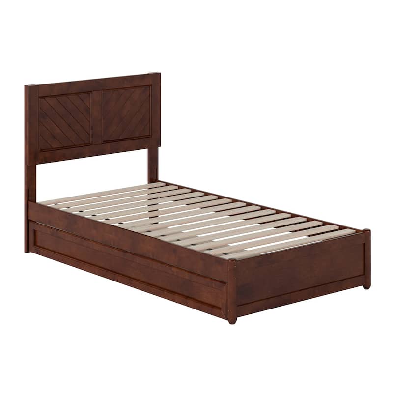 Clayton Platform Bed with Panel Footboard and Twin Trundle