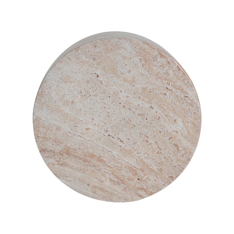 Roomfitters Outdoor Indoor Lightweight Side Table, Modern Accent End Table with Travertine Finish