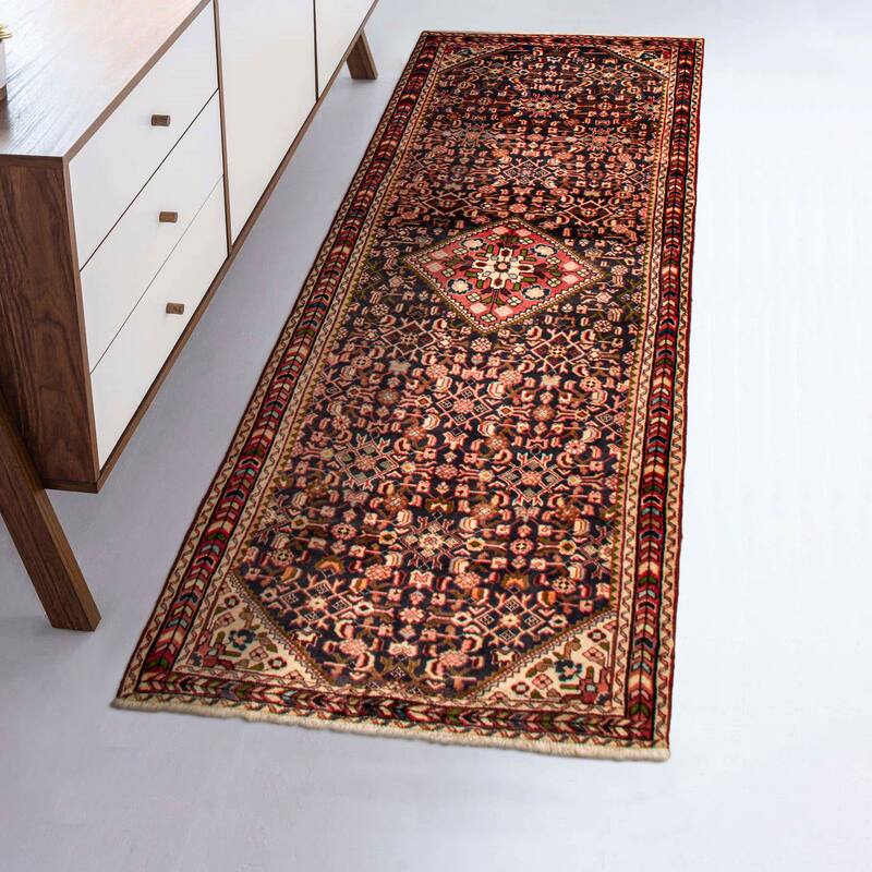 ECARPETGALLERY Hand-knotted Andelz Navy Wool Rug - 3'9 x 10'2
