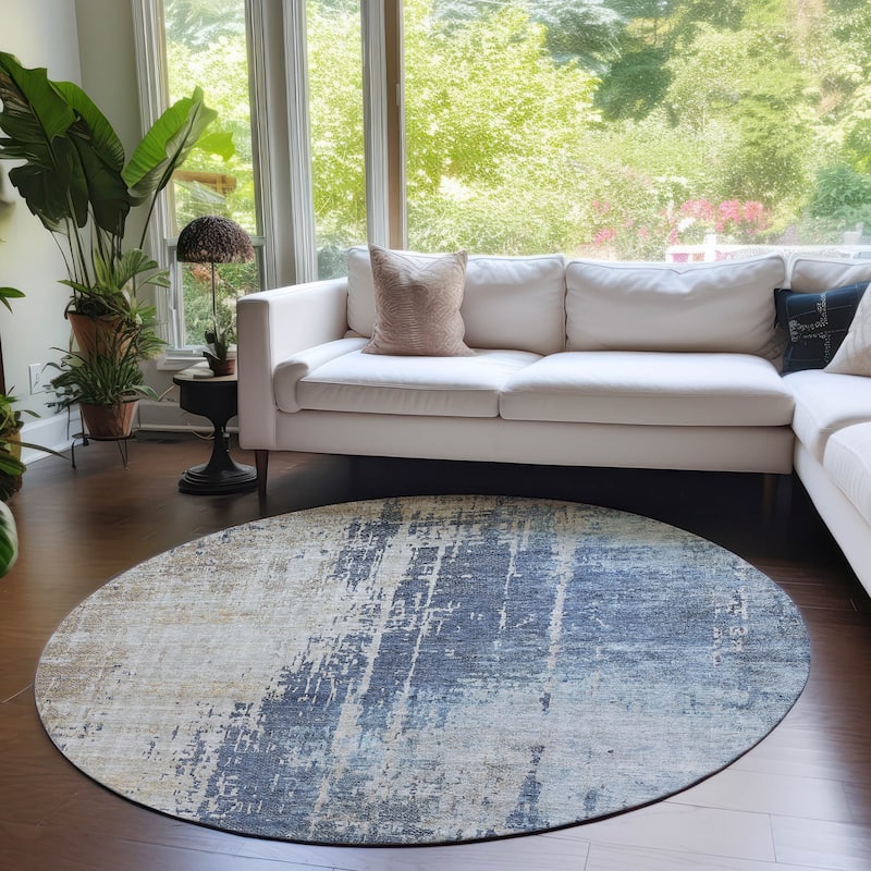 Machine Washable Indoor/ Outdoor Chantille Modern Ombre Rug