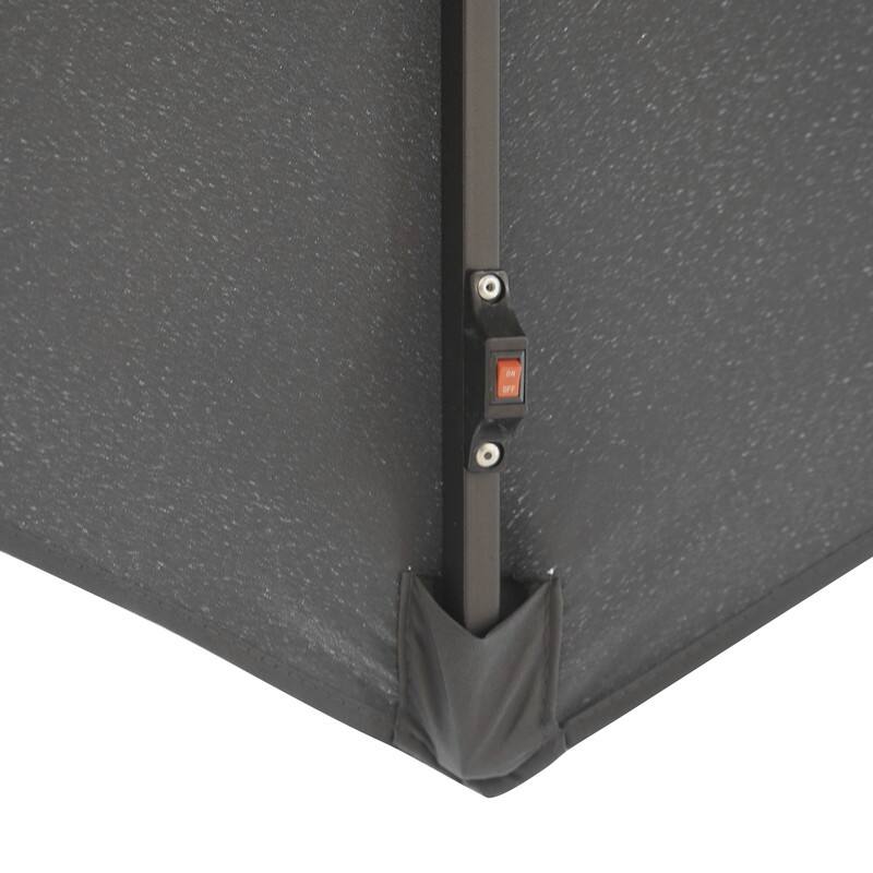 Willry Solar-Powered LED Offset Patio Umbrella with Easy Crank Lift, Tie Closure for Gardens, Balconies, Decks, Swimming pools