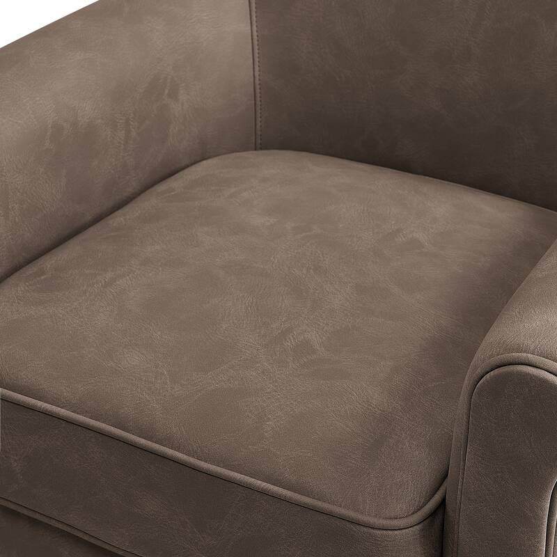 Whitby Faux Leather Swivel Accent Chair