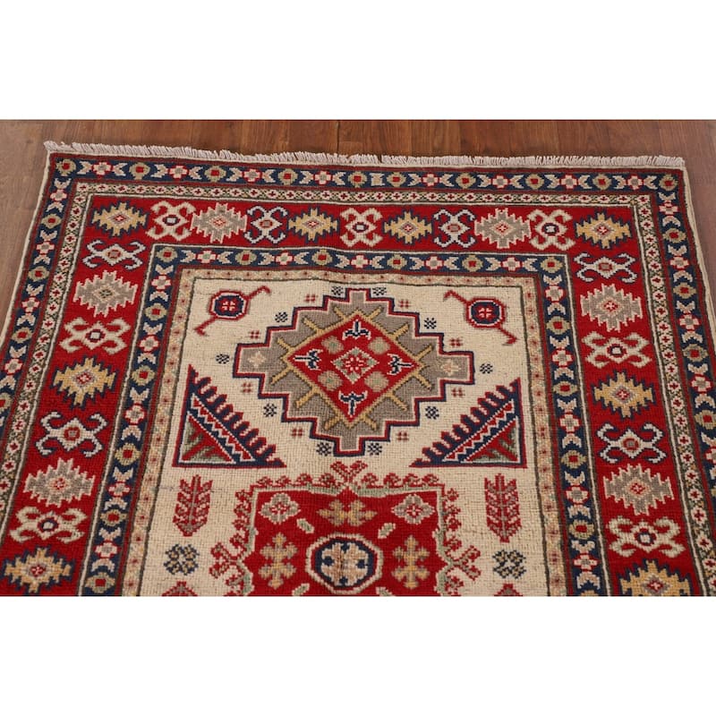Kazak Oriental Accent Rug Hand-Knotted Wool Carpet - 3'5"x 4'9"
