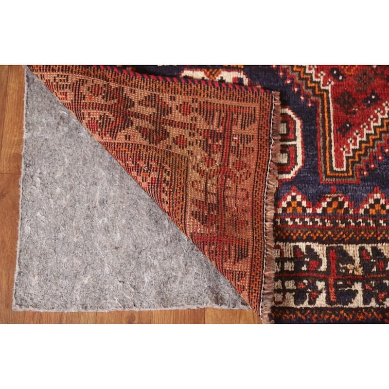 Red Shiraz Persian Vintage Area Rug Handmade Wool Carpet - 5'0"x 8'0"