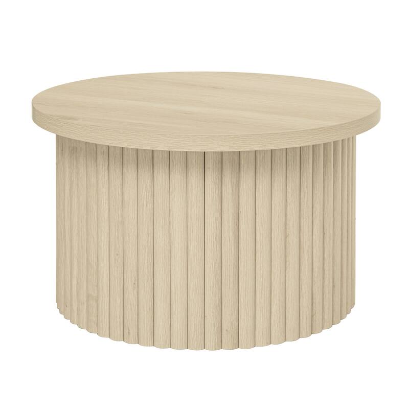 GDF Studio - Modern Metal Base Round Coffee Table Set of 2