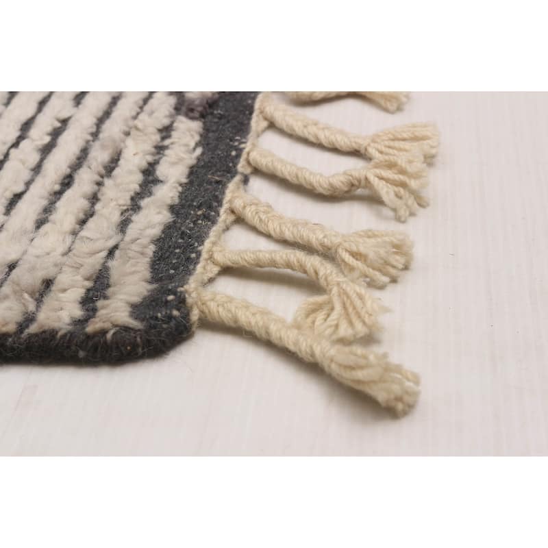 ECARPETGALLERY Hand-knotted Tangier Ivory Wool Rug - 6'11 x 9'10