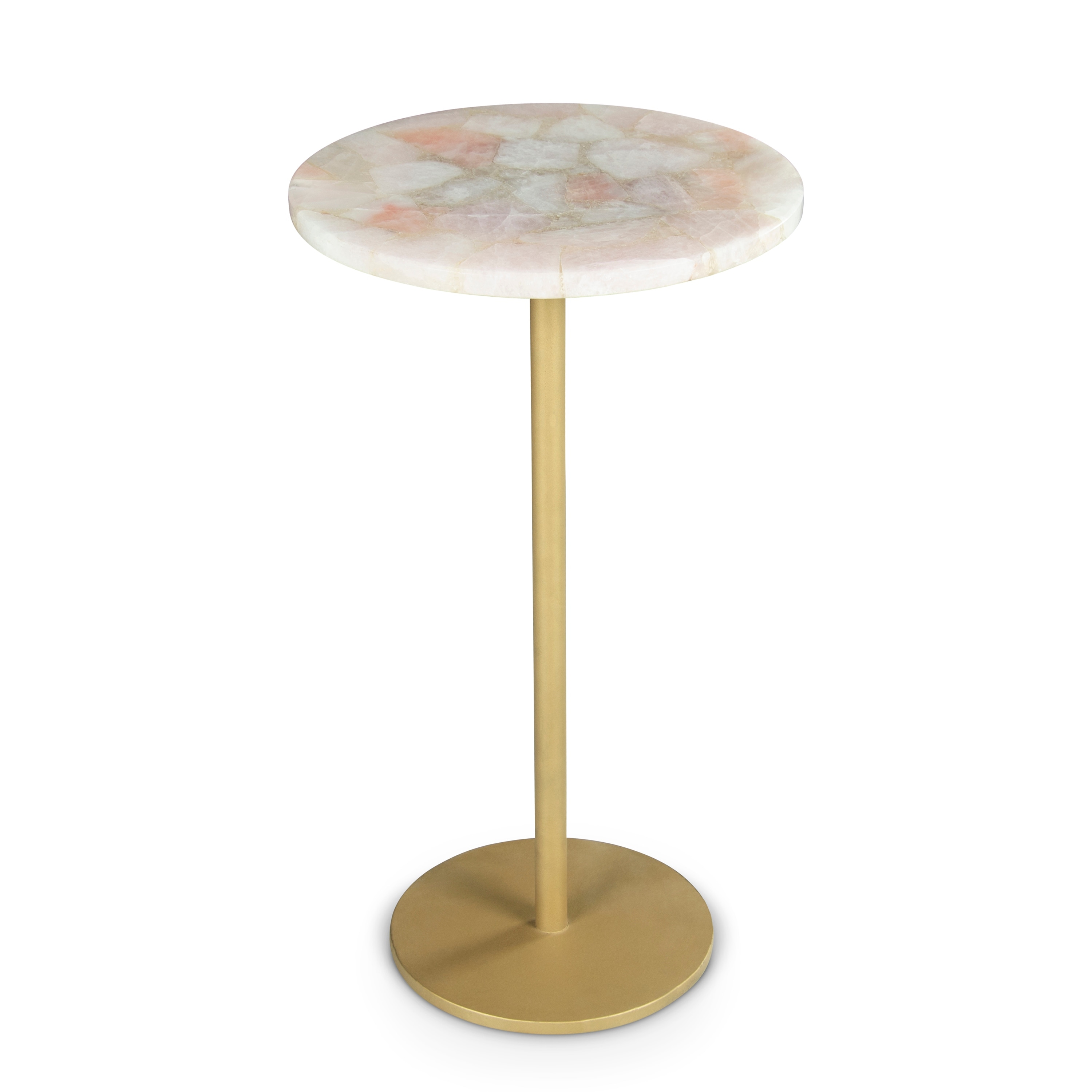 The Curated Nomad Redu Rose Quartz Top Chairside Table Overstock 31525155