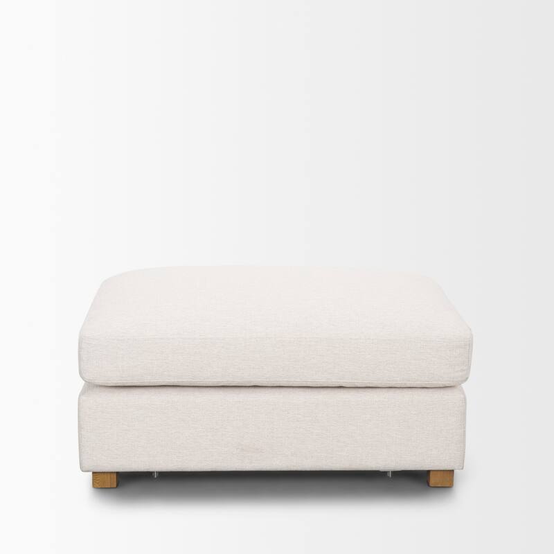 Halston Small Ottoman Oatmeal Performance Fabric - 38.98 x26.77 x17.91