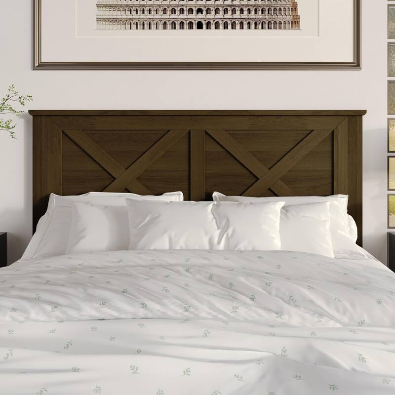 Clayfell Raleigh Wood Headboard, Sturdy Construction and Easy Assembly - Queen - Brown