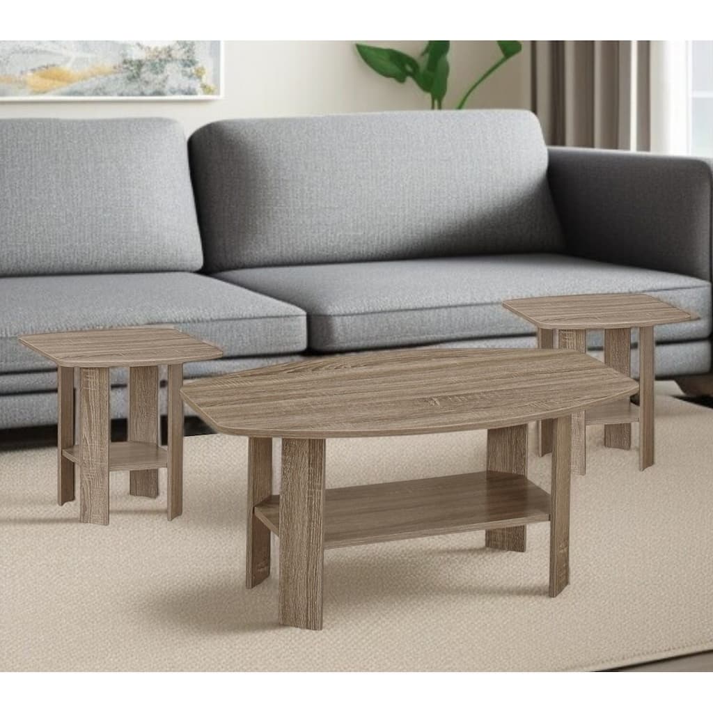 HomeRoots Dark Taupe Table Set - 3Pcs Set - 35.5 x 21.5 x 16.25