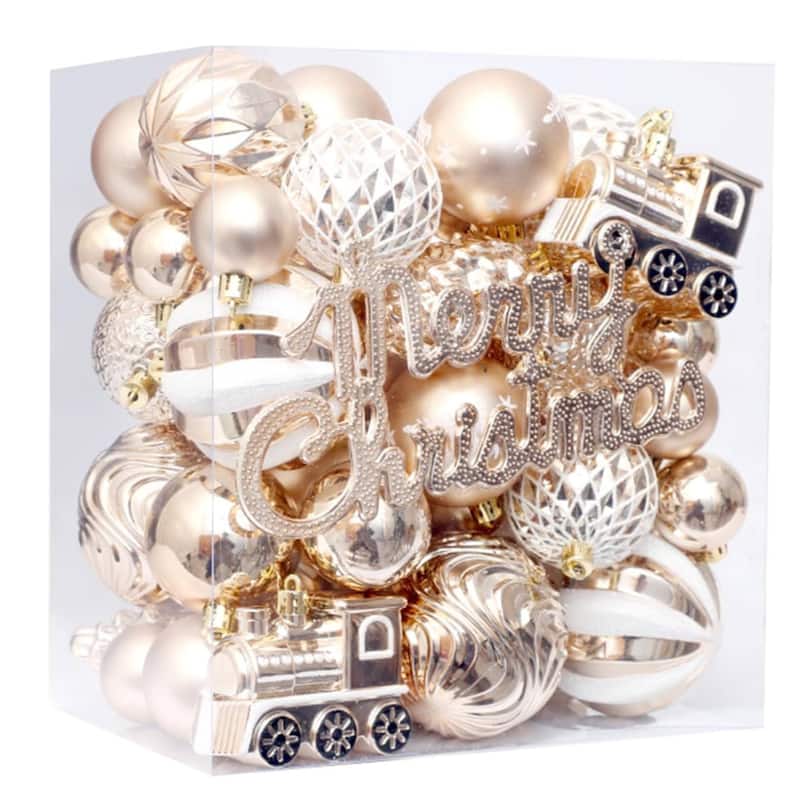 65 Pcs Christmas Decoration Ball Ornaments Set for Holiday Party Wedding - N/A - Multi