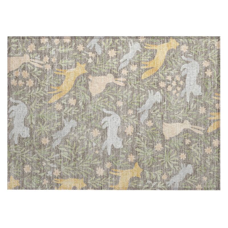 Machine Washable Indoor/ Outdoor Whimsy Foxy Chantille Rug
