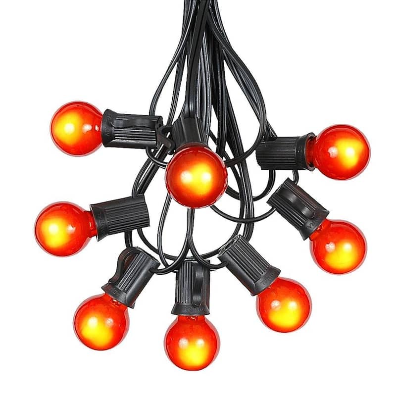 25 Foot G30 Outdoor Globe Patio String Lights - Set of 25 G30 Globe Bulbs - Orange