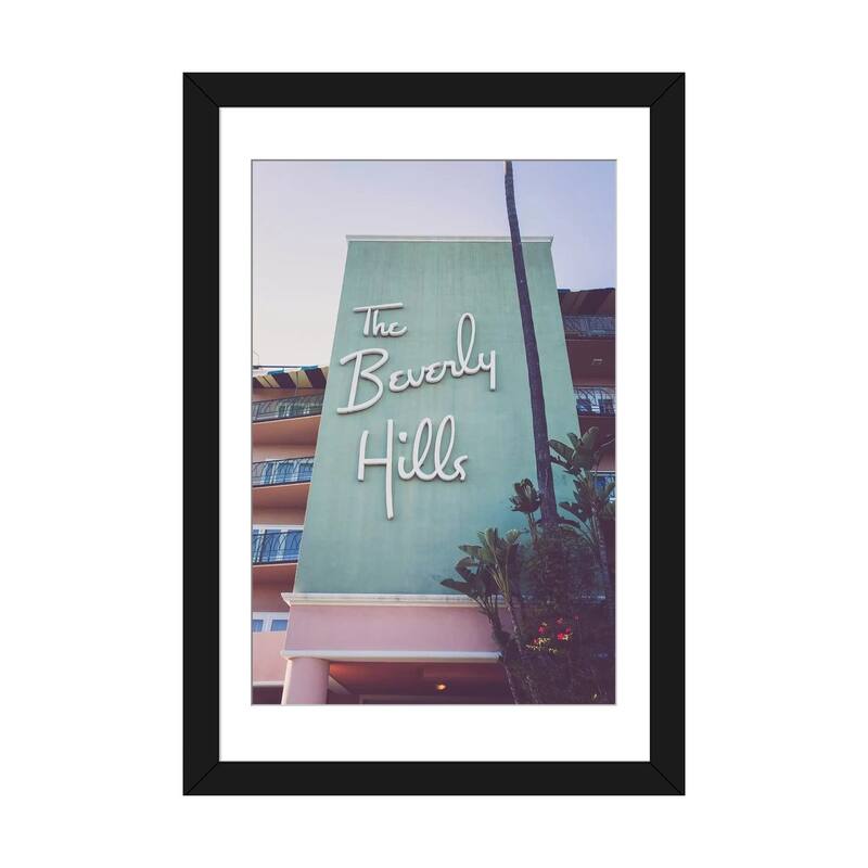 iCanvas "Beverly Hills Hotel I" by Ann Hudec PFA - Black - 32x24x1
