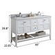 preview thumbnail 15 of 17, BATHLET 60 inch Double Sink White Bathroom Vanity with Open Shelf